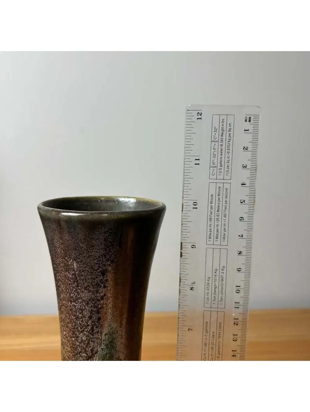Thulin Studio Belgium Pottery #163 Red Green Crystalline Drip 10